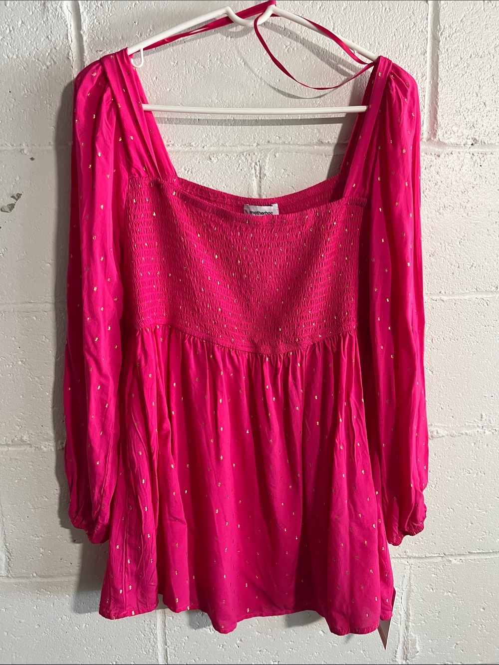 Motherhood Smocked Peasant Blouse - Maternity